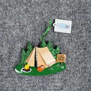 Camping Tent Christmas Ornament Don't Feed The‎ Wolves 4.5" PolarX Gorpcore Camp